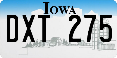 IA license plate DXT275