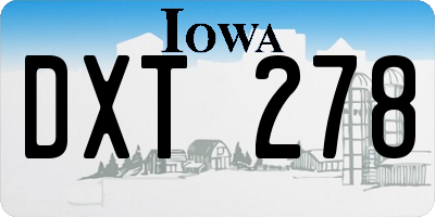 IA license plate DXT278