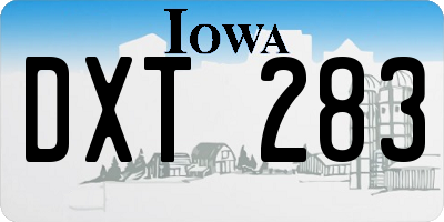 IA license plate DXT283