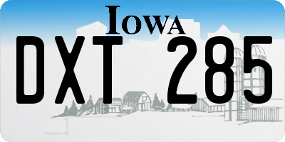 IA license plate DXT285