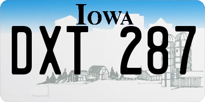 IA license plate DXT287