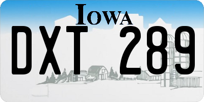 IA license plate DXT289