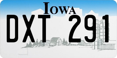 IA license plate DXT291