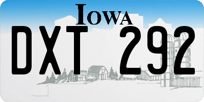 IA license plate DXT292