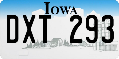 IA license plate DXT293