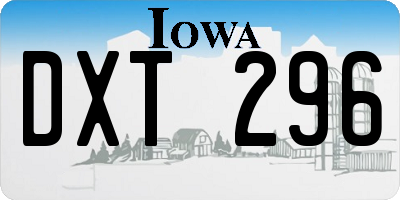 IA license plate DXT296