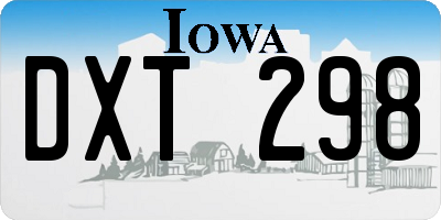 IA license plate DXT298