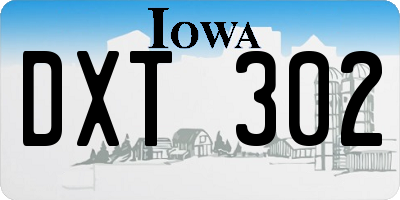IA license plate DXT302