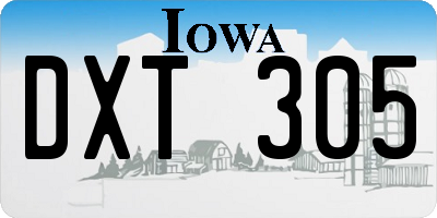 IA license plate DXT305