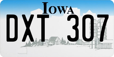 IA license plate DXT307