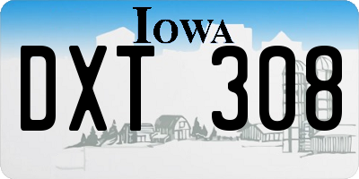IA license plate DXT308