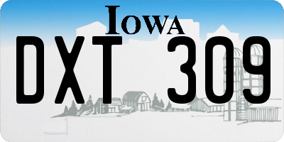 IA license plate DXT309