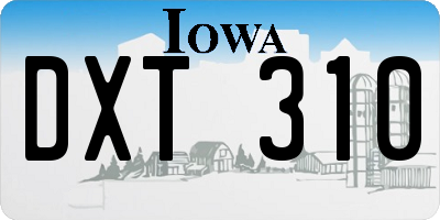 IA license plate DXT310