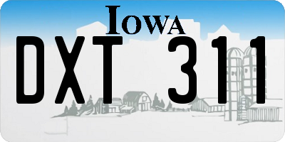 IA license plate DXT311