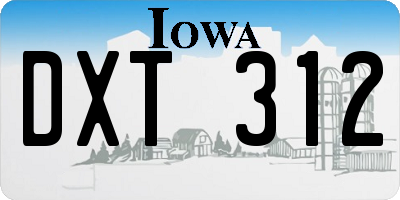 IA license plate DXT312