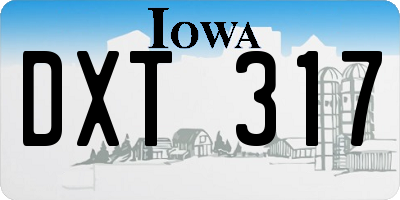 IA license plate DXT317