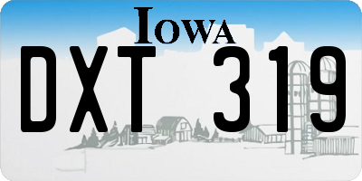 IA license plate DXT319