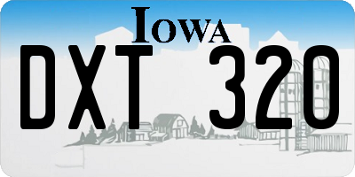 IA license plate DXT320