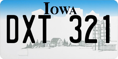 IA license plate DXT321