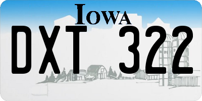 IA license plate DXT322