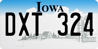 IA license plate DXT324