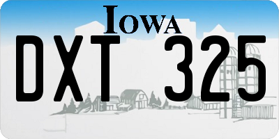 IA license plate DXT325