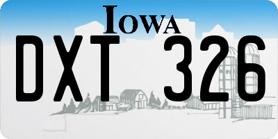 IA license plate DXT326