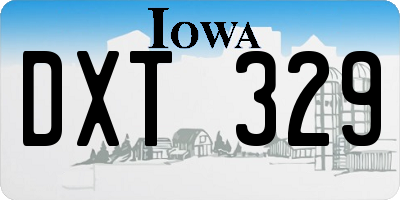 IA license plate DXT329