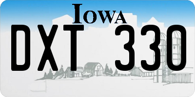 IA license plate DXT330