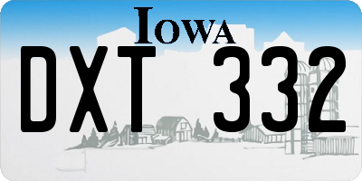 IA license plate DXT332