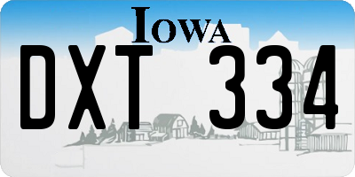 IA license plate DXT334