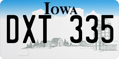 IA license plate DXT335