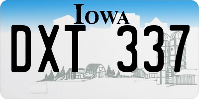 IA license plate DXT337