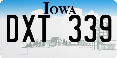 IA license plate DXT339