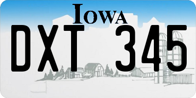 IA license plate DXT345