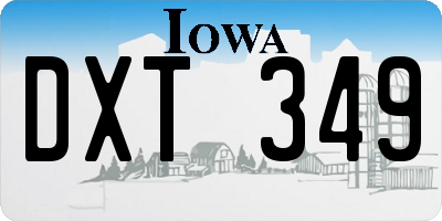 IA license plate DXT349