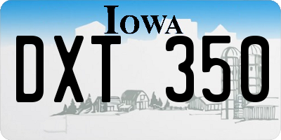 IA license plate DXT350