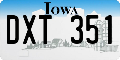 IA license plate DXT351