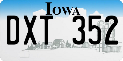 IA license plate DXT352