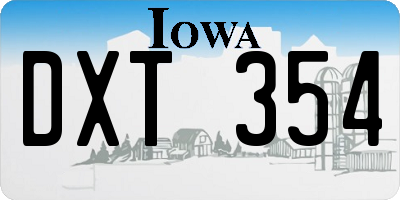 IA license plate DXT354