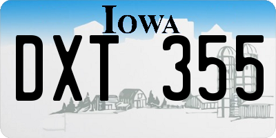 IA license plate DXT355