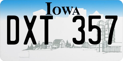 IA license plate DXT357