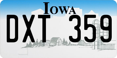 IA license plate DXT359