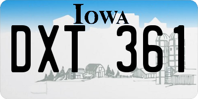 IA license plate DXT361