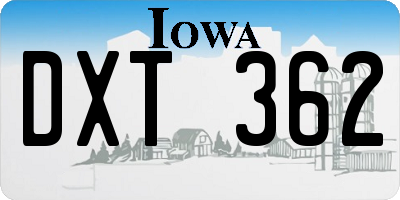 IA license plate DXT362