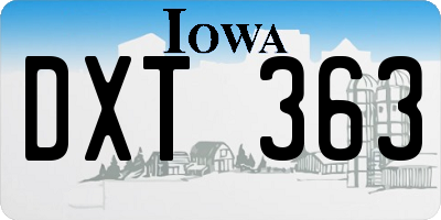 IA license plate DXT363