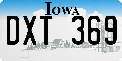 IA license plate DXT369