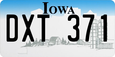 IA license plate DXT371