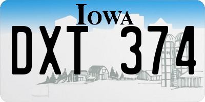 IA license plate DXT374