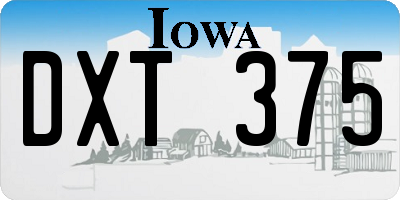 IA license plate DXT375